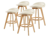 4X Wooden Bar Stool Dining Chair Fabric LEILA 72cm BEIGE V274-FT-WBSFAB-82BE4