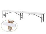 Gardeon 180cm Folding Garden Bench Portable Trestle Seat HDPE Fold In Half White GB-HDPE-FD-WH