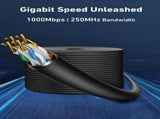 BENFEI 000704BK-305MS Pure Copper Cat 6 Cable 305M-Waterproof Black PEPVC Double-Layer V28-ELEBEN000704BK305MS