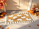 Fall Door Mat Set, Layered Fall Rug with Pumpkin Design, Halloween Door Mat for Front Door V1366-AZ2-W-18318