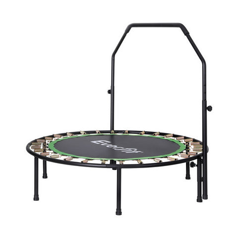 Everfit 48inch Round Fitness Trampoline Rebounder Adjustable Handrail Green TRAMPO-C-MINI48-R-GNBK