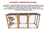 180cm Large Cat Enclosure Wooden Outdoor Cage with 3 Platforms V63-840481