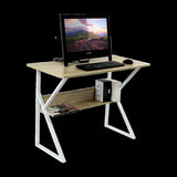 Wood & Metal Computer Desk with Shelf Home Office Furniture V63-834371