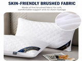 High Rebound Quilted Hotel Pillow Set 2 Pack - Anti Collapse Brushed Fabric Bed Sleeping Pillows for V888-ELOSUNG55187-1