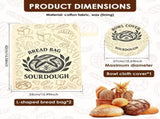 3Pcs Beeswax Bread Bags Free of plastic components, Freshness Balance,Shape Design for Homemade and V1366-AZ2-W-15582