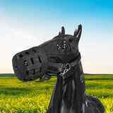 Durable Ventilated Grazing Muzzle with Attached Breakaway Halter - Lightweight Horse Muzzle, V1192-AZ-W-2873