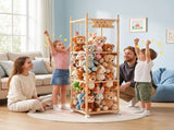 Keezi Stuffed Animal Wooden Toy Holder with Wheels Soft Toy Zoo Cage Stuffy Toy FURNI-Z-TOYCAGE-3T-WD