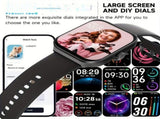 Smartwatch, men's and women's, 4.95cm fitness tracker, supports answering/making calls, wireless V1102-HESB-004