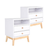 2X Bedside Table Side Storage Cabinet Nightstand Bedroom 2 Drawer ANYA - WHITE V274-FT-BEDT-2DD11-WH2