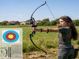 Everfit 55lbs Bow Arrow Set Recurve Takedown Archery Hunting for Beginner Red BS-AD55-RD