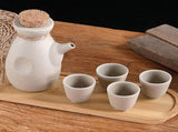 Beige Ceramic Sake Cup Set with Smooth Finish and Comfortable Edges, Ideal for Home, Parties, and V1192-AZ-W-25471