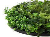 Slimline Artificial Green Wall Disc Art 80cm Mixed Green Fern & Ivy V637-DPN1112832