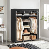 SONGMICS Folding Wardrobe Fabric Cabinet with 2 Clothes Rails Black V227-8498402109730