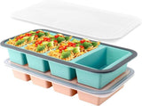 2 Pack Silicone Freezer Trays with Lid, BPA Free Silicone Molds for Soup and Sauce Meal Prep, Easy V1237-ZY-924-018