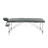 Zenses Massage Table 55cm Portable 2 Fold Aluminium Beauty Bed Grey MT-ALUM-2FOLD-GR-55