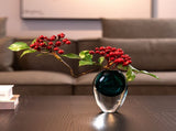 Artistic Teardrop Glass Vase - Handcrafted Glazed Finish for Hydroponics & Floral Decor V888-ELOSUNG35172