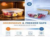 4-Pack Glass Food Storage Containers with Lids, 14oz /410ml Airtight Bento Lunch Boxes Meal Prep & V1192-AZ-W-17261