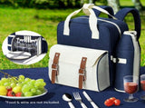 Alfresco 4 Person Picnic Basket Set Backpack Bag Insulated Blue PICNIC-BAG-4PPL-BUWH