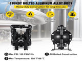 Air-Operated Double Diaphragm Pump 24 GPM 1 Inch Inlet And Outlet V952-YBGMBQBY4-25LF461V0