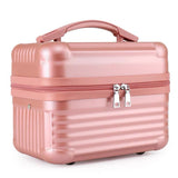 Pink Durable Hard Shell Makeup Travel Case - Large Capacity Portable Cosmetic Organizer Box with V888-ELOSUNG27475