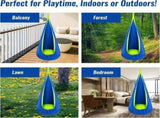 hanging hammock chair, indoor hammock chair, outdoor hammock chair, inflatable pillow, pocket, V1102-103-43376-YEL-160-70CM
