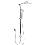 WELS Chrome Round 8" Stainless Steel Rain Head Handheld Sliding Rail Arm 2in1 Shower Set V1233-HR002M4CSC842KSR108