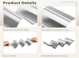 6PCS Stainless Steel Taco Holders, 3 Slots Taco Stand Rack Set with Handles, Oven Grill Dishwasher V1192-AZ-W-18443