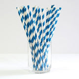 1000 Bulk Wholesale Pack Blue White Drinking Straws Biodegradable Eco Paper Birthday Party Event V382-BLUESTRAW1000