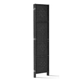 Artiss 4 Panel Room Divider Screen 163x170cm Woven Black RD-C-8001-4P-BK