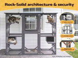 i.Pet Cat House 181cm Outdoor Catio Enclosure Walk-In Large Rabbit Hutch Grey PET-CH-180X180-GR-ABC