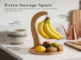 Wooden Banana Hanger Stand for Kitchen Countertop Sturdy Metal Hook Keep Fruit Fresh and Bruise V1369-AZ3-W-12120