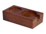 2 Hole Coffee Tamper Holder Beech Coffee Handle Mat Pad Stand for Home RestaurantExternal V1294-YM0901-3118210240412
