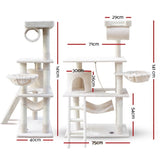 i.Pet Cat Tree 141cm Tower Scratching Post Scratcher Condo Wood House Bed Beige PET-CAT-PCT63-BE