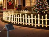 Jingle Jollys 3m Solar Christmas Fence Lights Outdoor Garden Path Decor Warm White 8pc XMAS-MOT-FENCE-GD