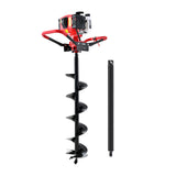 Giantz 65CC Post Hole Digger 200mm Petrol Drill Auger Extension Bits DI-ST-N-RDBK-AUG200