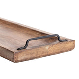 Handcrafted Long Tray w Black Handles 70cm V637-50504TRA