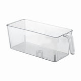 Freezer Ice Bin with Pull Out Handle, Clear Storage Container for Ice Cubes, Kitchen Pantry V1366-AZ2-W-16555