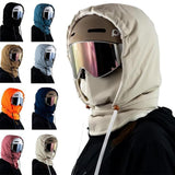 Waterproof Fleece Lined Hood, 3-in-1 Balaclava Design With Ski Mask For Skiing Snowboarding And V1366-AZ2-W-11461