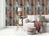 Self Adhesive Vinyl Wallpaper For Furniture Countertop Emerald green brown wood grain Pattern V1188-MS-523-004