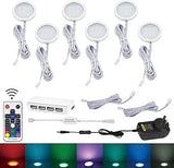 RGB Color Changing LED Under Cabinet Lighting Kit,Aluminum Slim Cabinet LED Puck Lights for Kitchen V1171-CC-AYLBHA012-AU