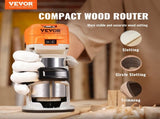 Wood Router, 1.25HP 800W, Compact Wood Trimmer Router Tool, 30000RPM Max Speed 6 Variable Speeds, V952-YXKXBJ710W65AZLFEV3