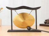 Mini Desktop Gong Table Wind Chime Percussion Instrument Cymbals Gongs with Mallet for y3463 V1370-AZ4-07909