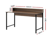 Artiss Computer Desk Shelf Oak 100CM MET-DESK-002-BK-OA