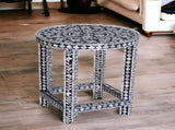 MOTHER OF PEARL MONOCHROME SPLENDOUR SIDE TABLE V742-VC15