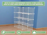 12 Cube Wire Grid Organiser Bookcase Storage Cabinet Wardrobe Closet White V63-827871