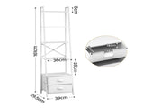 Artiss 5 Tier Bookshelf Ladder Bookcase with Fabric Drawers Display Rack White FUR-Z-DS-5TR-WH