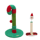 Christmas Candy Cane Cat Scratching Post - Durable Sisal, Plush Covered, Interactive Hanging Toy, V1341-ZY-ES3N3QGR