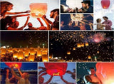 10 Pcs Chinese Lanterns to Release in Memorial Decoration Lanterns for V1192-AZ-W-14604
