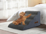 Pawz 4 Steps Pet Stairs Dog Ramp High Density Foam Grey PT1268-4-GY
