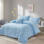 Metallic Print Comforter Set, King Size, Chic 3-Piece Bedding with Pillowcases V745-MAB010951AJ3